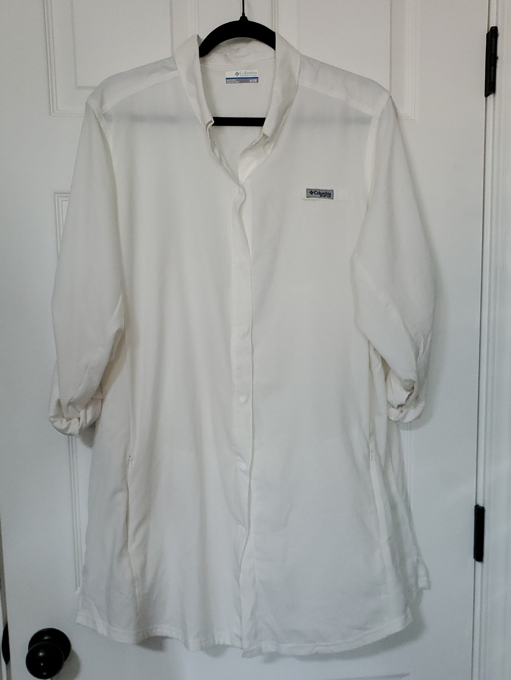 Columbia White Women's Lightweight Button-Down Tunic Top